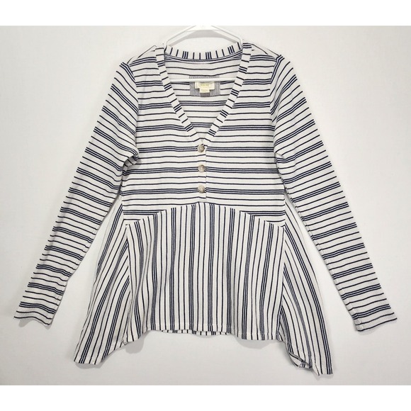 Maeve Tops - Maeve By Anthropologie Women's Eliza Henley Babydoll Tunic Black And White...